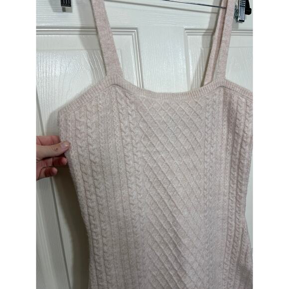 House of Harlow 1960 Revolve Fitted Ribbed Knit Sweater Midi Dress Beige Large - Picture 2 of 7